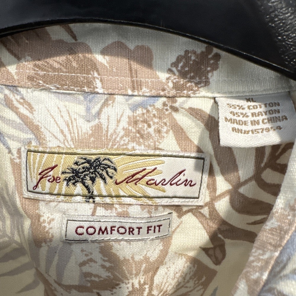 Joe Marlin Shirt Mens XL Hawaiian Surfer Rayon Blend Short Sleeve Button Up - Picture 3 of 6